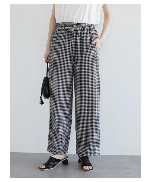 Green　Parks（グリーンパークス）の「・SUGAR SPOON ギンガムイージーパンツ（パンツ・アイボリー/ベージュ/グリーン・F）」の20枚目の写真