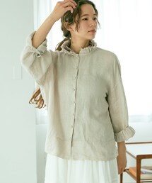 PUAL CE CIN | 【WEB限定】フリルが大人可愛いフレンチリネンブラウス(シャツ/ブラウス)