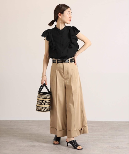 VERMEIL par iena バックサテンラッフルブラウス VERMEIL par iena｜《予約》シアーサテンフリルブラウス
