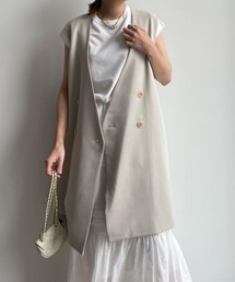 DouDou | ノーカラーロングジレ(ベスト)