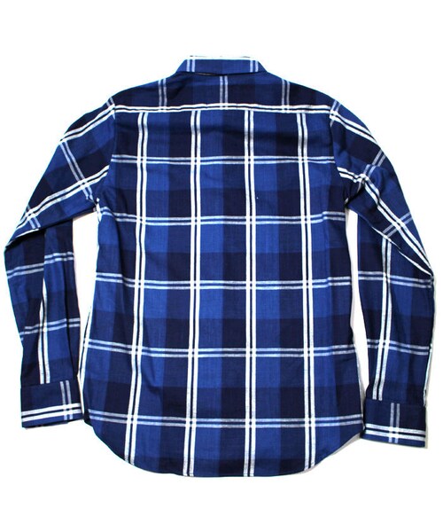 A（エィス）の「BYKURO バイクロ　Basic indigo check shirt（Tシャツ/カットソー・レディース・その他）」の4枚目の写真