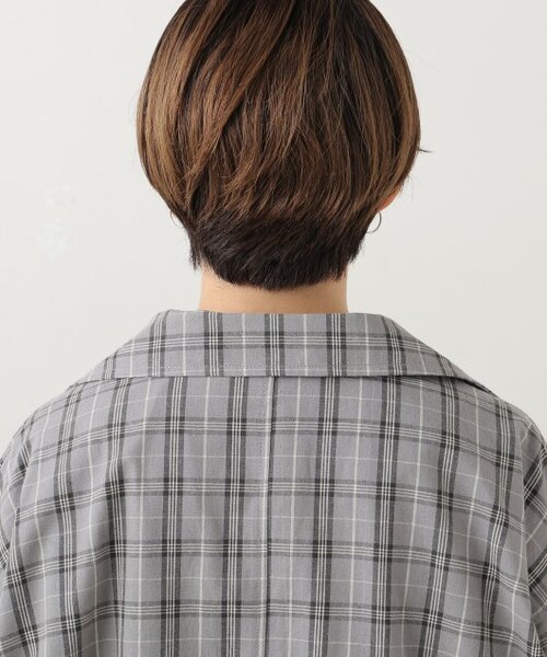 DOUBLE NAME（ダブルネーム）の「6分袖チェックジャケット（ジャケット/アウター・レディース・クロ/グリーン/グレー・FREE）」の11枚目の写真