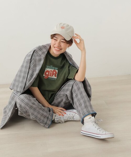 DOUBLE NAME（ダブルネーム）の「6分袖チェックジャケット（ジャケット/アウター・レディース・クロ/グリーン/グレー・FREE）」の7枚目の写真