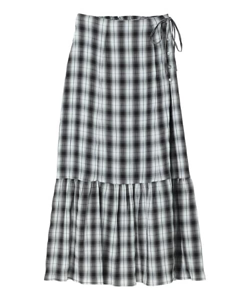 Green　Parks（グリーンパークス）の「【予約】KBF.チェック柄ティアードスカート（スカート・ブラック/ベージュ・F）」の14枚目の写真