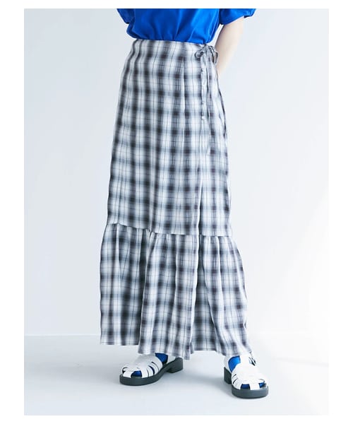 Green　Parks（グリーンパークス）の「【予約】KBF.チェック柄ティアードスカート（スカート・ブラック/ベージュ・F）」の16枚目の写真