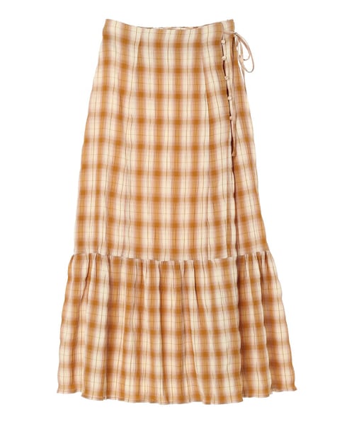 Green　Parks（グリーンパークス）の「【予約】KBF.チェック柄ティアードスカート（スカート・ブラック/ベージュ・F）」の15枚目の写真