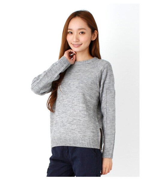 SEVENDAYS=SUNDAY（セブンデイズサンデイ）の「脇ジップ付ニットプルオーバー（ニット・セーター・レディース・杢グレー/ブラック/レッド/ネイビー・M/L）」の2枚目の写真