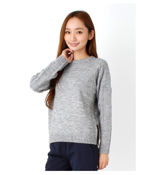 SEVENDAYS=SUNDAY（セブンデイズサンデイ）の「脇ジップ付ニットプルオーバー（ニット・セーター・レディース・杢グレー/ブラック/レッド/ネイビー・M/L）」の5枚目の写真