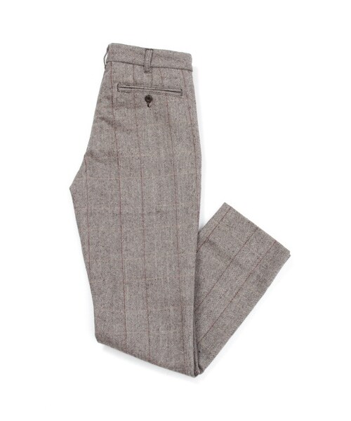 SEVENDAYS=SUNDAY（セブンデイズサンデイ）の「Men's ウールチェック スラックス（パンツ・メンズ・チャコールグレー/ブラウン・S/M/L）」の2枚目の写真