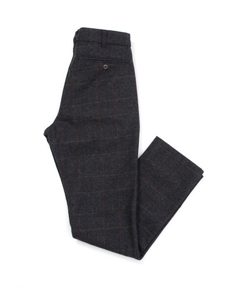 SEVENDAYS=SUNDAY（セブンデイズサンデイ）の「Men's ウールチェック スラックス（パンツ・メンズ・チャコールグレー/ブラウン・S/M/L）」の3枚目の写真