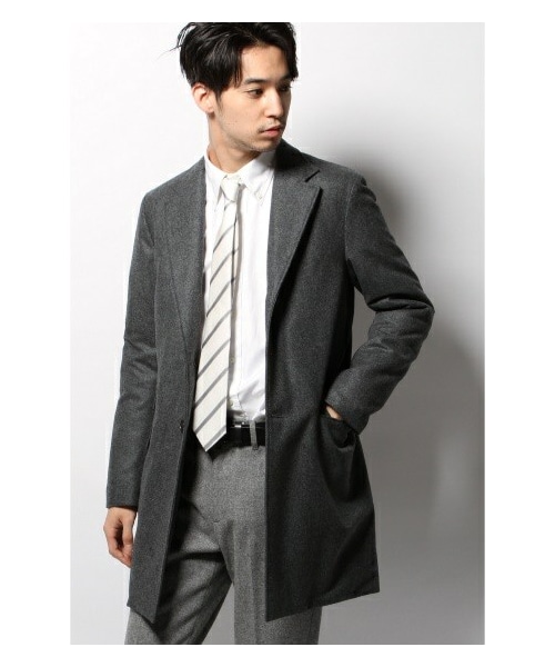 CANONICO ウールダウンチェスターコートエディフィスグレー
