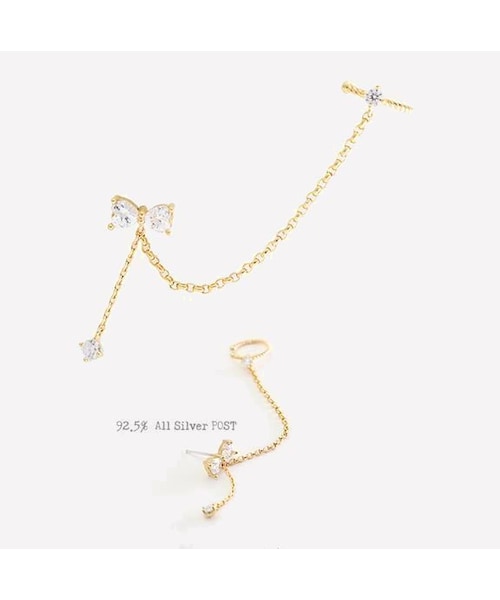 人気【wing bling】(14K post) SONO リボンイヤーカフピアス☆ 人気【wing bling】(14K post) SONO リボンイヤーカフピアス