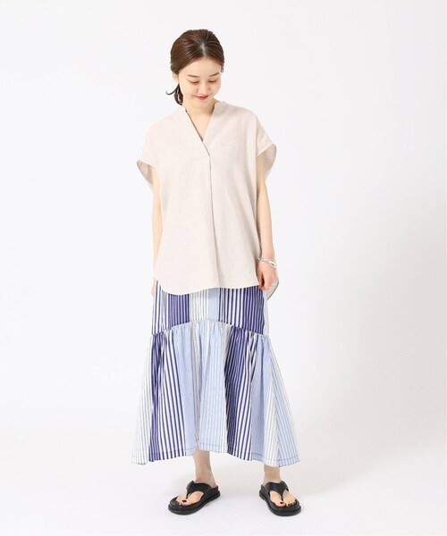 IENA（イエナ）の「《予約》リネンノースリーブスキッパーシャツ