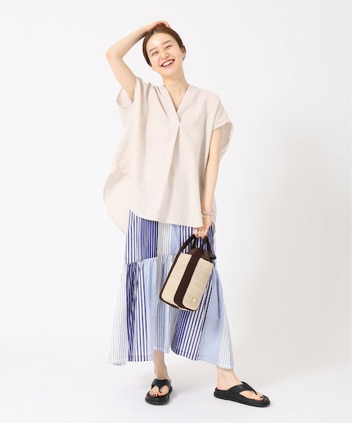 IENA（イエナ）の「《予約》リネンノースリーブスキッパーシャツ