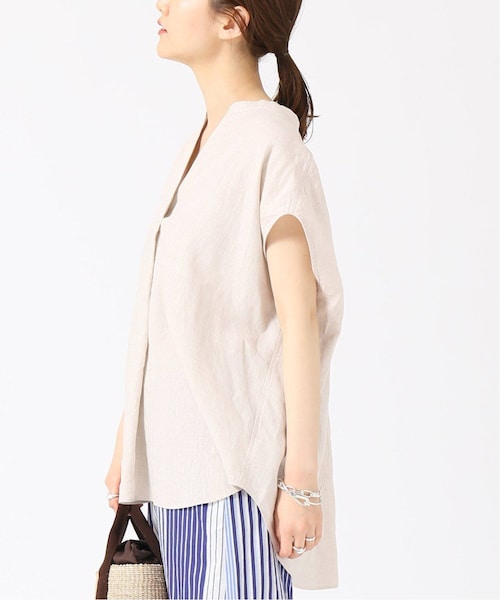 IENA（イエナ）の「《予約》リネンノースリーブスキッパーシャツ