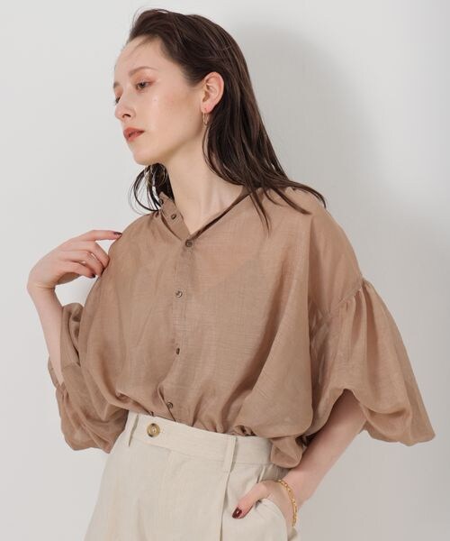 BABYLONE（バビロン）の「シャイニーボイル2WAYブラウス（トップス・レディース・ブラック19/ライトベージュ56/モカ59・FREE）」の11枚目の写真