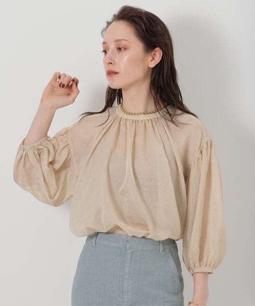 BABYLONE（バビロン）の「シャイニーボイル2WAYブラウス（トップス・レディース・ブラック19/ライトベージュ56/モカ59・FREE）」の2枚目の写真