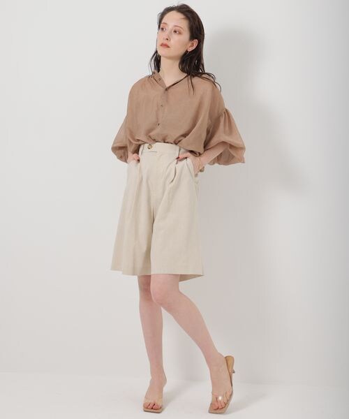 BABYLONE（バビロン）の「シャイニーボイル2WAYブラウス（トップス・レディース・ブラック19/ライトベージュ56/モカ59・FREE）」の15枚目の写真