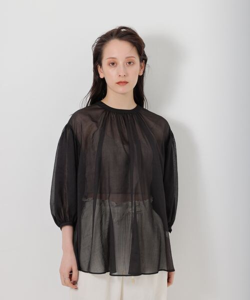 BABYLONE（バビロン）の「シャイニーボイル2WAYブラウス（トップス・レディース・ブラック19/ライトベージュ56/モカ59・FREE）」の22枚目の写真