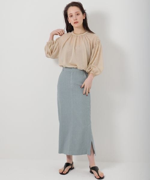 BABYLONE（バビロン）の「シャイニーボイル2WAYブラウス（トップス・レディース・ブラック19/ライトベージュ56/モカ59・FREE）」の7枚目の写真