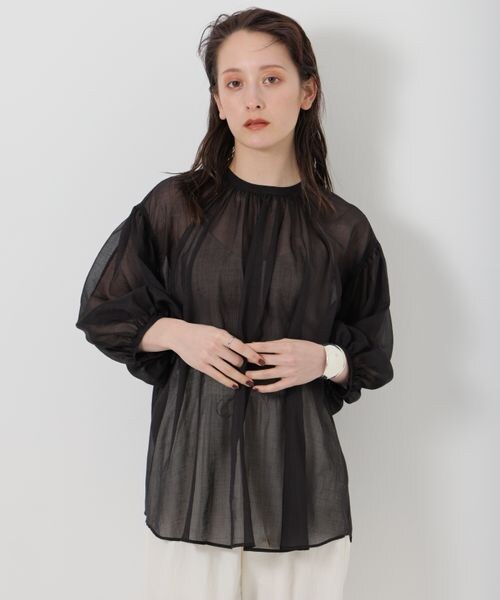 BABYLONE（バビロン）の「シャイニーボイル2WAYブラウス（トップス・レディース・ブラック19/ライトベージュ56/モカ59・FREE）」の16枚目の写真