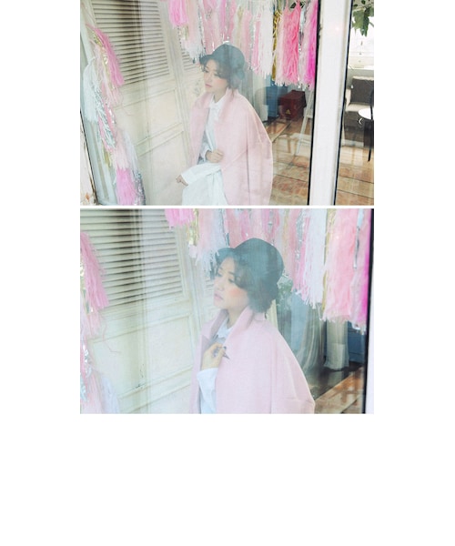 STYLENANDA(スタイルナンダ)の「オーバーサイズダブルチェスターコート(ジャケット/アウター・レディース・ネイビー/カーキ/ベージュ/オレンジ/ピンク/レッド/ブラック/チャコール・フリーサイズ)」の8枚目の写真