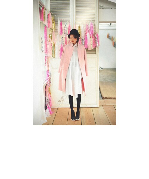 STYLENANDA(スタイルナンダ)の「オーバーサイズダブルチェスターコート(ジャケット/アウター・レディース・ネイビー/カーキ/ベージュ/オレンジ/ピンク/レッド/ブラック/チャコール・フリーサイズ)」の13枚目の写真