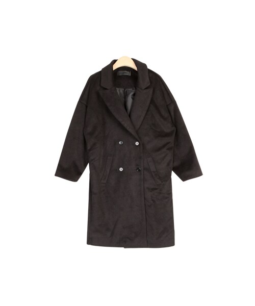 STYLENANDA(スタイルナンダ)の「オーバーサイズダブルチェスターコート(ジャケット/アウター・レディース・ネイビー/カーキ/ベージュ/オレンジ/ピンク/レッド/ブラック/チャコール・フリーサイズ)」の1枚目の写真