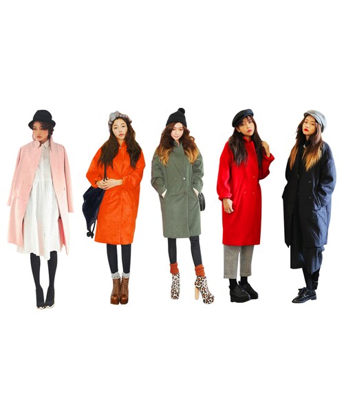 STYLENANDA(スタイルナンダ)の「オーバーサイズダブルチェスターコート(ジャケット/アウター・レディース・ネイビー/カーキ/ベージュ/オレンジ/ピンク/レッド/ブラック/チャコール・フリーサイズ)」の3枚目の写真