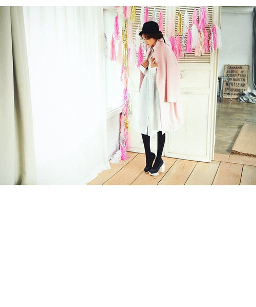 STYLENANDA(スタイルナンダ)の「オーバーサイズダブルチェスターコート(ジャケット/アウター・レディース・ネイビー/カーキ/ベージュ/オレンジ/ピンク/レッド/ブラック/チャコール・フリーサイズ)」の10枚目の写真