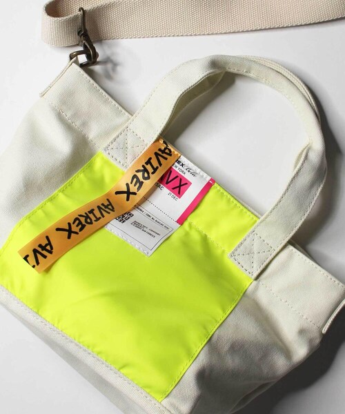 AVIREX（アヴィレックス）の「【直営店限定】キャンバス ミニ トートバック/CANVAS MINI TOTE BAG（バッグ・KINARI/BLACK・F）」の8枚目の写真