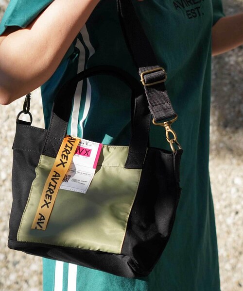 AVIREX（アヴィレックス）の「【直営店限定】キャンバス ミニ トートバック/CANVAS MINI TOTE BAG（バッグ・KINARI/BLACK・F）」の5枚目の写真
