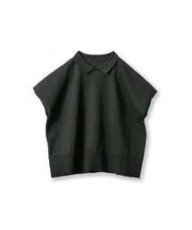 avecmoi | アヴェクモワ ポロ衿ニットトップス〈黒〉(トップス)