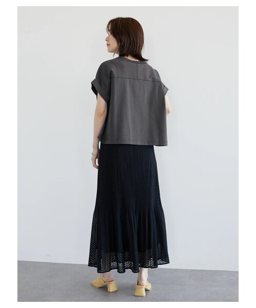 Green　Parks（グリーンパークス）の「・SUGAR SPOON レースプリーツスカート（スカート・アイボリー/ブラック/ライムグリーン・F）」の3枚目の写真