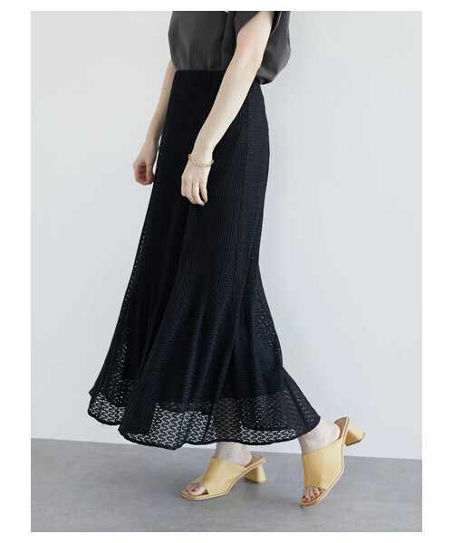 Green　Parks（グリーンパークス）の「・SUGAR SPOON レースプリーツスカート（スカート・アイボリー/ブラック/ライムグリーン・F）」の21枚目の写真