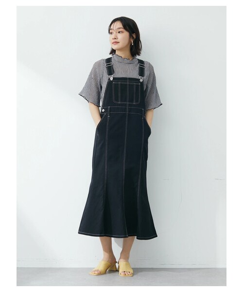 Green　Parks（グリーンパークス）の「・Petit Fleur ツイルマーメイドジャンスカ（ワンピース/ドレス・アイボリー/ブラック・F）」の2枚目の写真