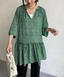 CAPRICIEUX LE'MAGE | スクエアプリントチュニック(シャツ/ブラウス)