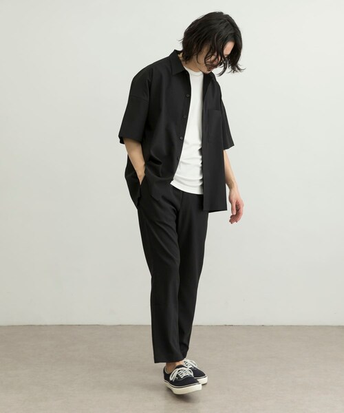 URBAN RESEARCH ID(アーバンリサーチ アイディー)の「URBAN RESEARCH iD 仿亞麻質感短袖襯衫(トップス・メンズ・黑色/薰衣草紫/藍綠色・M/L)」の14枚目の写真