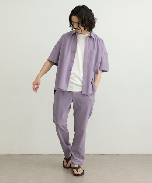 URBAN RESEARCH ID（アーバンリサーチ アイディー）の「URBAN RESEARCH iD 仿亞麻質感輕便長褲（その他・メンズ・黑色/薰衣草紫/藍綠色・M/L）」の8枚目の写真