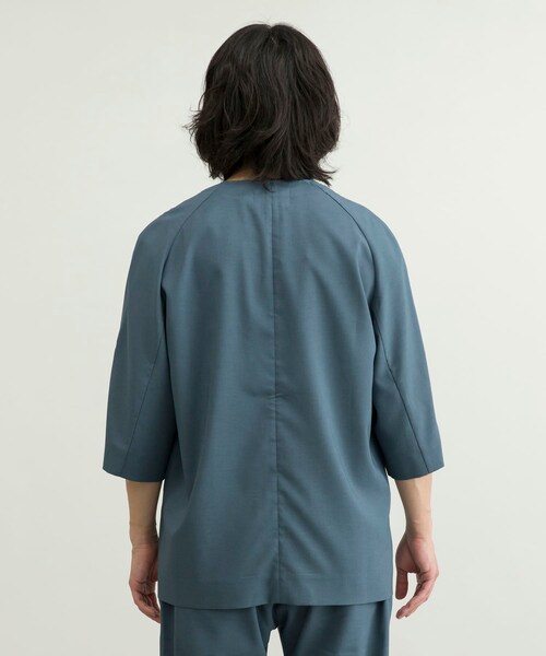 URBAN RESEARCH ID(アーバンリサーチ アイディー)の「URBAN RESEARCH iD 仿亞麻質感作務衣外套(ジャケット/アウター・メンズ・黑色/薰衣草紫/藍綠色・M/L)」の15枚目の写真