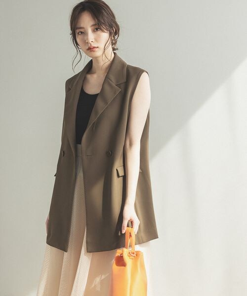 Andemiu（アンデミュウ）の「Ｗテーラードサマージレ（ジャケット/アウター・レディース・アイボリー08/ピンク25/カーキ78・F）」の5枚目の写真