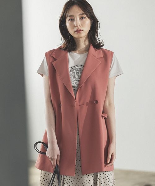 Andemiu（アンデミュウ）の「Ｗテーラードサマージレ（ジャケット/アウター・レディース・アイボリー08/ピンク25/カーキ78・F）」の8枚目の写真