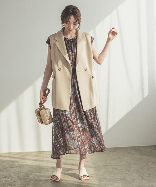 Andemiu（アンデミュウ）の「Ｗテーラードサマージレ（ジャケット/アウター・レディース・アイボリー08/ピンク25/カーキ78・F）」の7枚目の写真