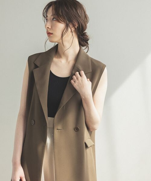 Andemiu（アンデミュウ）の「Ｗテーラードサマージレ（ジャケット/アウター・レディース・アイボリー08/ピンク25/カーキ78・F）」の3枚目の写真