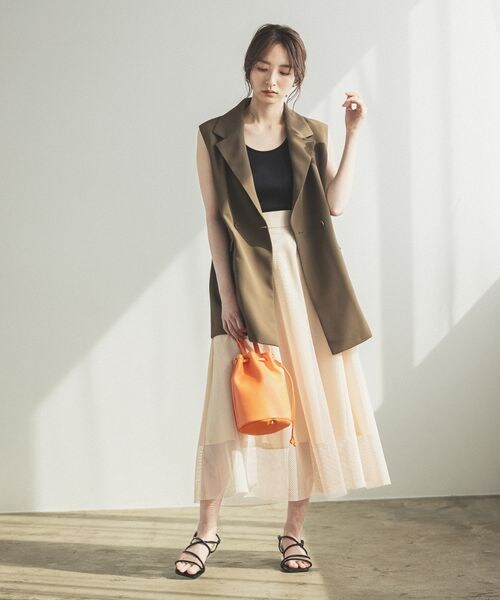 Andemiu（アンデミュウ）の「Ｗテーラードサマージレ（ジャケット/アウター・レディース・アイボリー08/ピンク25/カーキ78・F）」の6枚目の写真