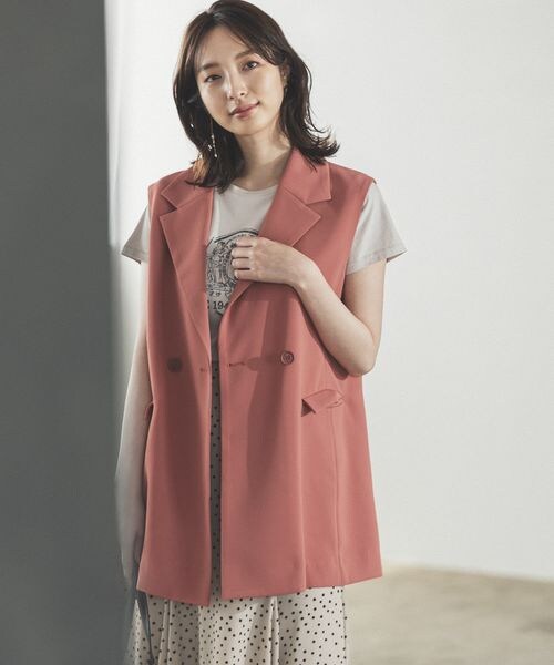 Andemiu（アンデミュウ）の「Ｗテーラードサマージレ（ジャケット/アウター・レディース・アイボリー08/ピンク25/カーキ78・F）」の2枚目の写真