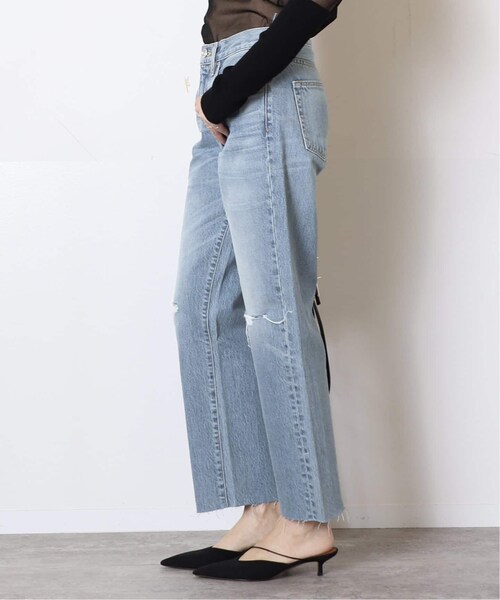 MUSE de Deuxieme classe（ミューズデドゥーズィエムクラス）の「ダメージクロップド デニム（パンツ・ブルー A/(045)/24/在庫なし/25/残り2点/26/残り1点/27/残り3点/28）」の2枚目の写真