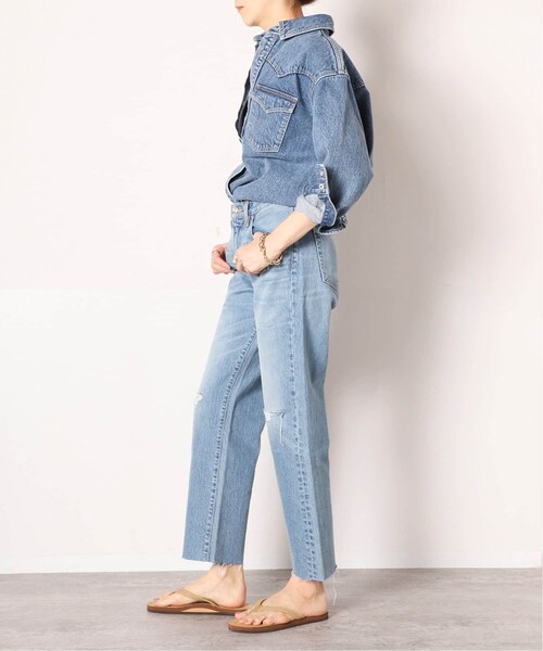 MUSE de Deuxieme classe（ミューズデドゥーズィエムクラス）の「ダメージクロップド デニム（パンツ・ブルー A/(045)/24/在庫なし/25/残り2点/26/残り1点/27/残り3点/28）」の7枚目の写真