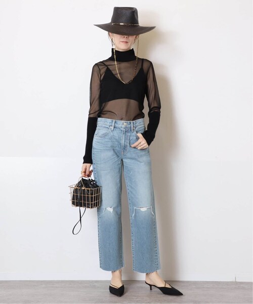 MUSE de Deuxieme classe（ミューズデドゥーズィエムクラス）の「ダメージクロップド デニム（パンツ・ブルー A/(045)/24/在庫なし/25/残り2点/26/残り1点/27/残り3点/28）」の4枚目の写真