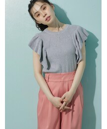 Green　Parks | ・SUGAR SPOON ラッフルスリーブニット(トップス)